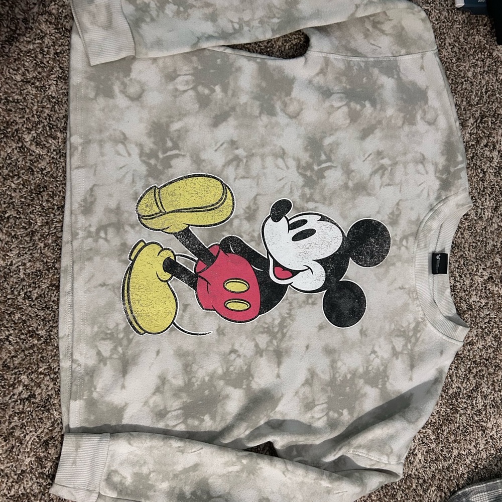 Disney Mickey Mouse Tie-Dye Sweatshirt - Cream and Yellow